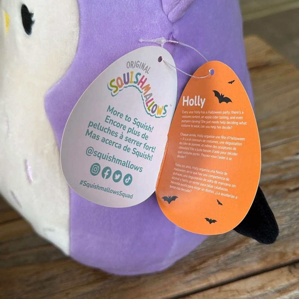 Squishmallows Original- Halloween Treat Pail- Owl Plush w/Black Hat & Wings